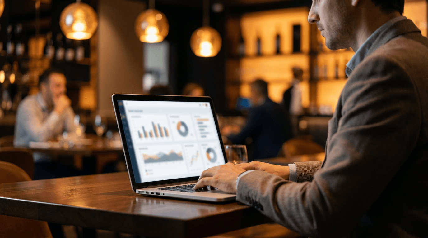 Robexa Techniker installiert ein KDS in einer Restaurantküche
